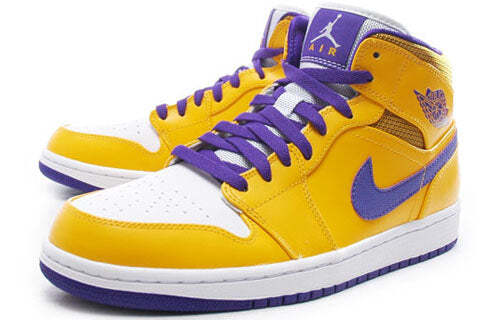 シューズ(男性用) Nike Air Jordan 1 Mid Purple/Yellow US 9 s-l400.jpg