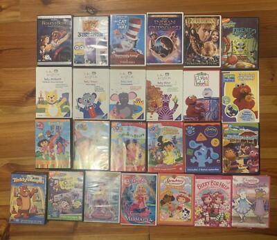 Lot 25 Children s DVDs Beauty Beast Despicable Me Peter Pan Baby Einstein Dora