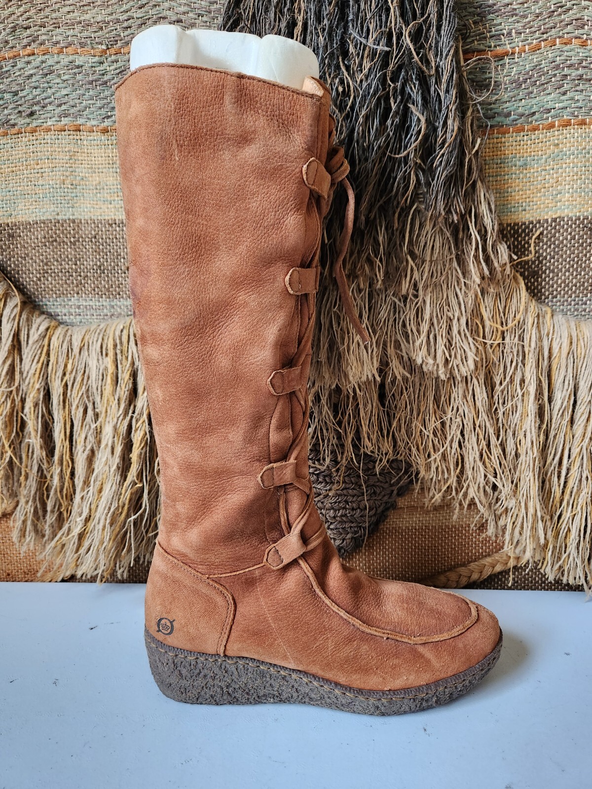 BORN Brown  Suede Knee high heel Boots Women Size… - image 1