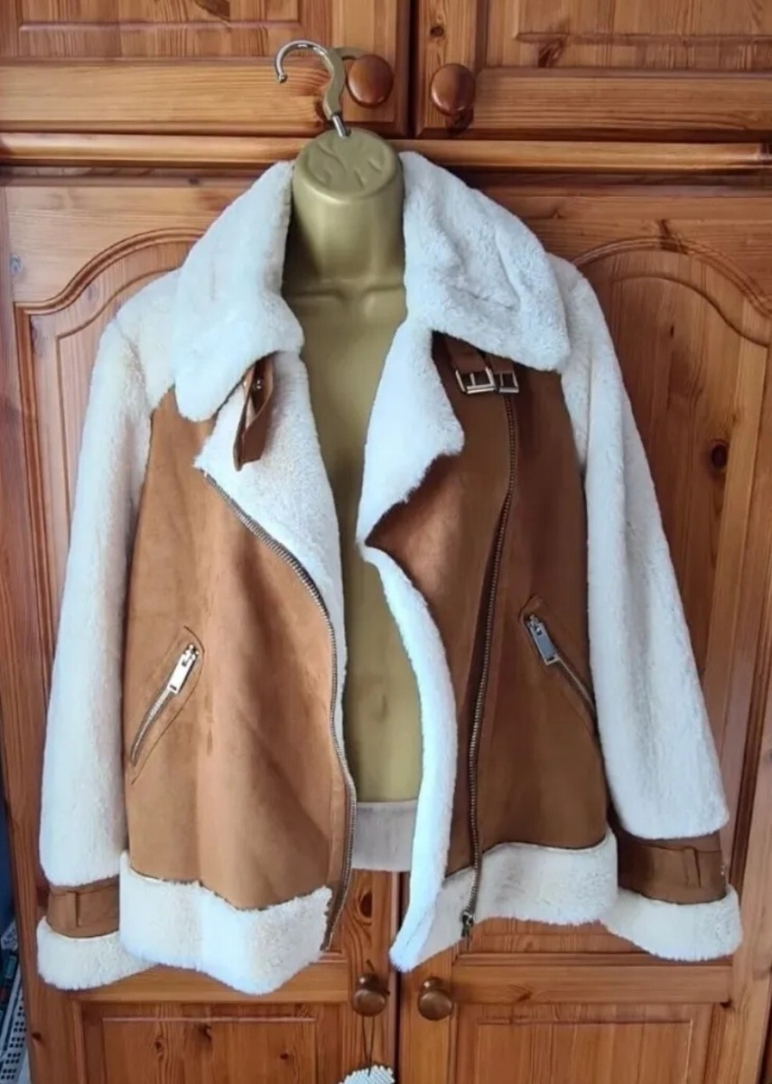 Faux Suede Suede Jacket River Island River Island Cream Faux Suede