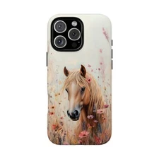 For iPhone, Samsung, Pixel | Phone Ink Case - Boho Horse Wildflowers