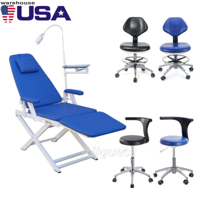 Portable Dental Mobile Folding Chair LED Light/Dentist Doctor Assistant Stool