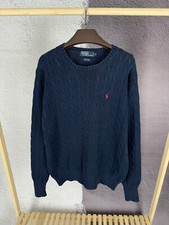 Polo Ralph Lauren vintage cable knit navy sweater size L