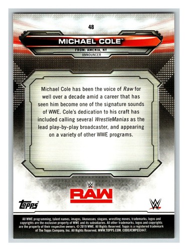 2019 Topps WWE RAW w/ Hometown Heroes & Bronze - Pick One - Fill Your Set - Picture 345 of 383