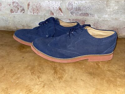 BUKS WALK-OVER BLUE SUEDE LACE UP WINGTIP OXFORDS SHOES MENS 