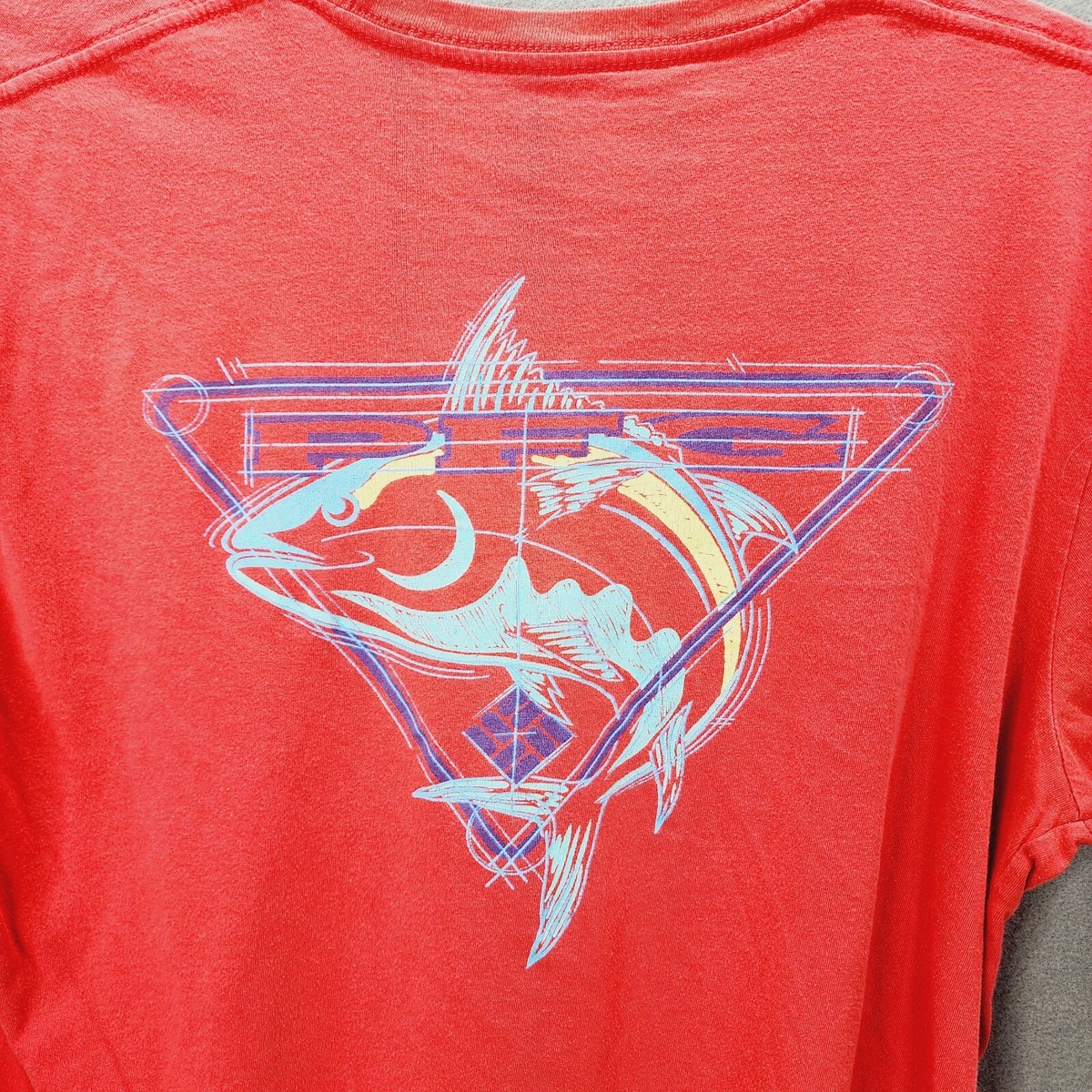 T-shirt Columbia PFG Performance Pêche - Homme Taille L, Manches Courtes, Multi