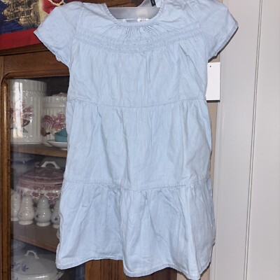 OshKosh Toddler Girl s Blue100% Cotton Embroidered Dress 5T
