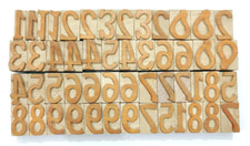 Vintage Letterpress wood/wooden printing type block typography 51pc 37mm TP-273