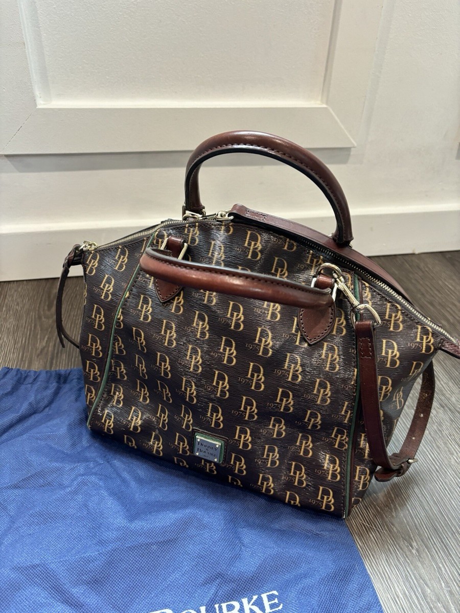 Dooney & Bourke Handbag Brown DB 1975 Monogram Logo Purse Domed 