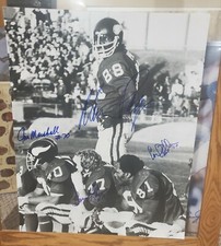 Purple People Eaters Autographed 16x20 Photo Minnesota Vikings COA Alan Page #2