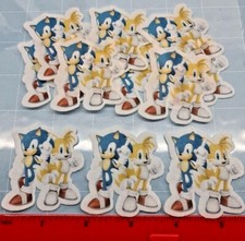 PRECUT Sonic The Hedgehog x 12 Cupcake Toppers Comestible Oblea Papel Pasteles de Hadas