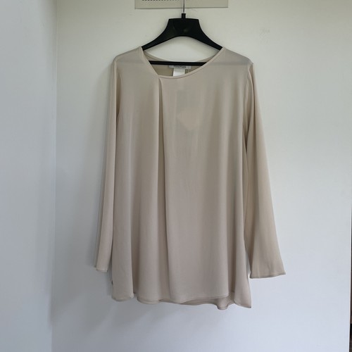 Max Mara Silk Blouse Ivory Long Sleeve Size 12