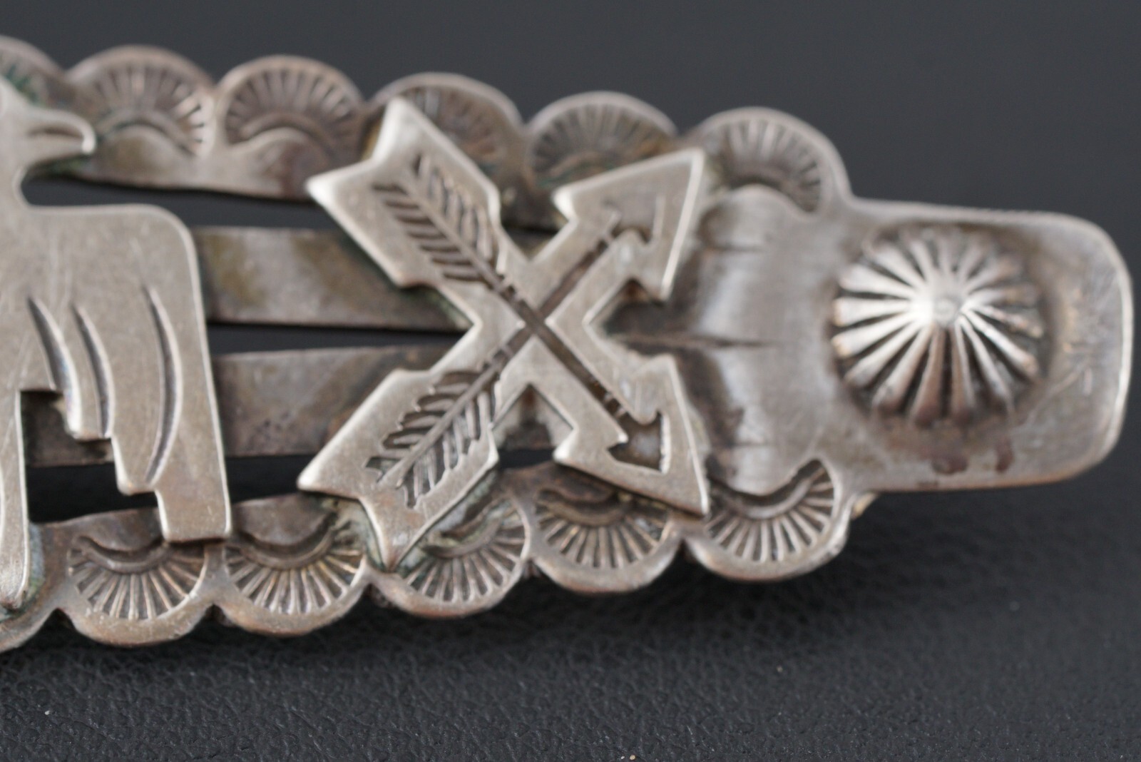 Native American Thunderbird Arrows Silver Metal B… - image 4