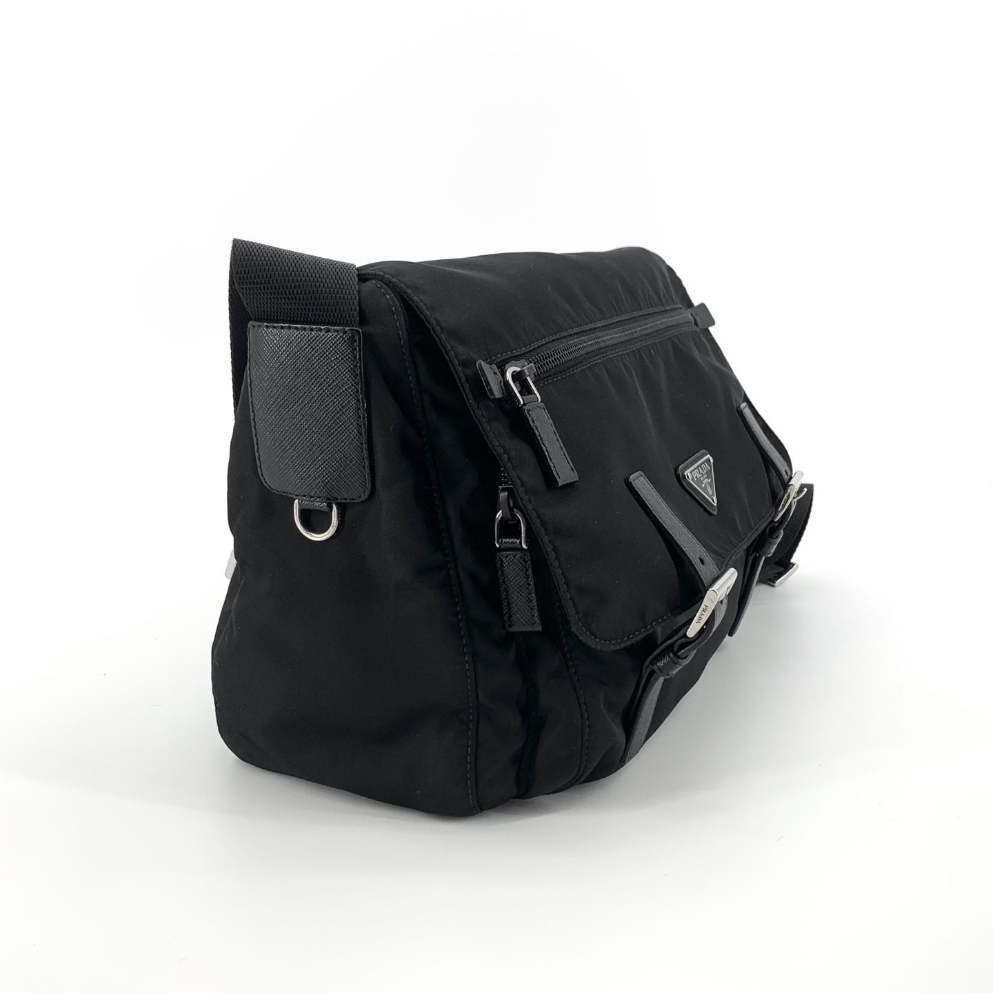 Prada Nylon Triangle Logo Messenger Bag Crossbody 1BD671 152169812 thumbnail 4