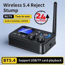 LCD Bluetooth 5.3 Transmitter Receiver Wireless Audio HiFi Music Adapter AUX RCA