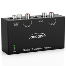 Jancane Phono Preamp Mini Stereo Turntable Preamplifier RCA/TRS 12V DC Adapter