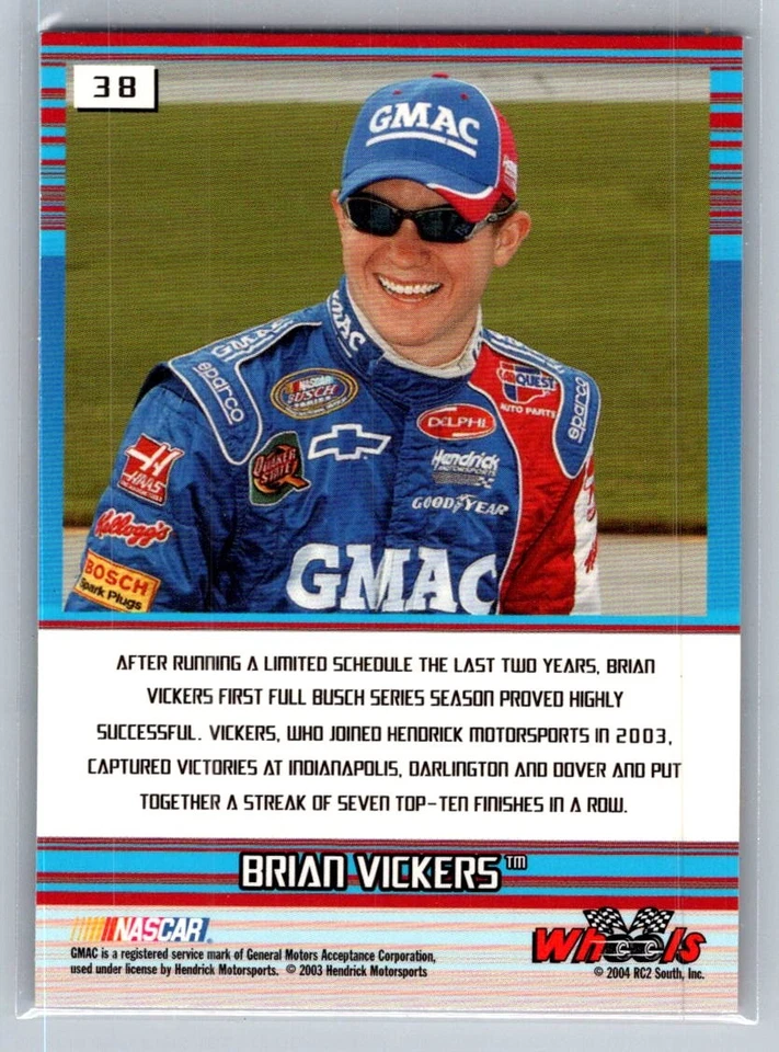 💎2004 Wheels High Gear Racing #38 Brian Vickers 💎 - Image 2 of 2