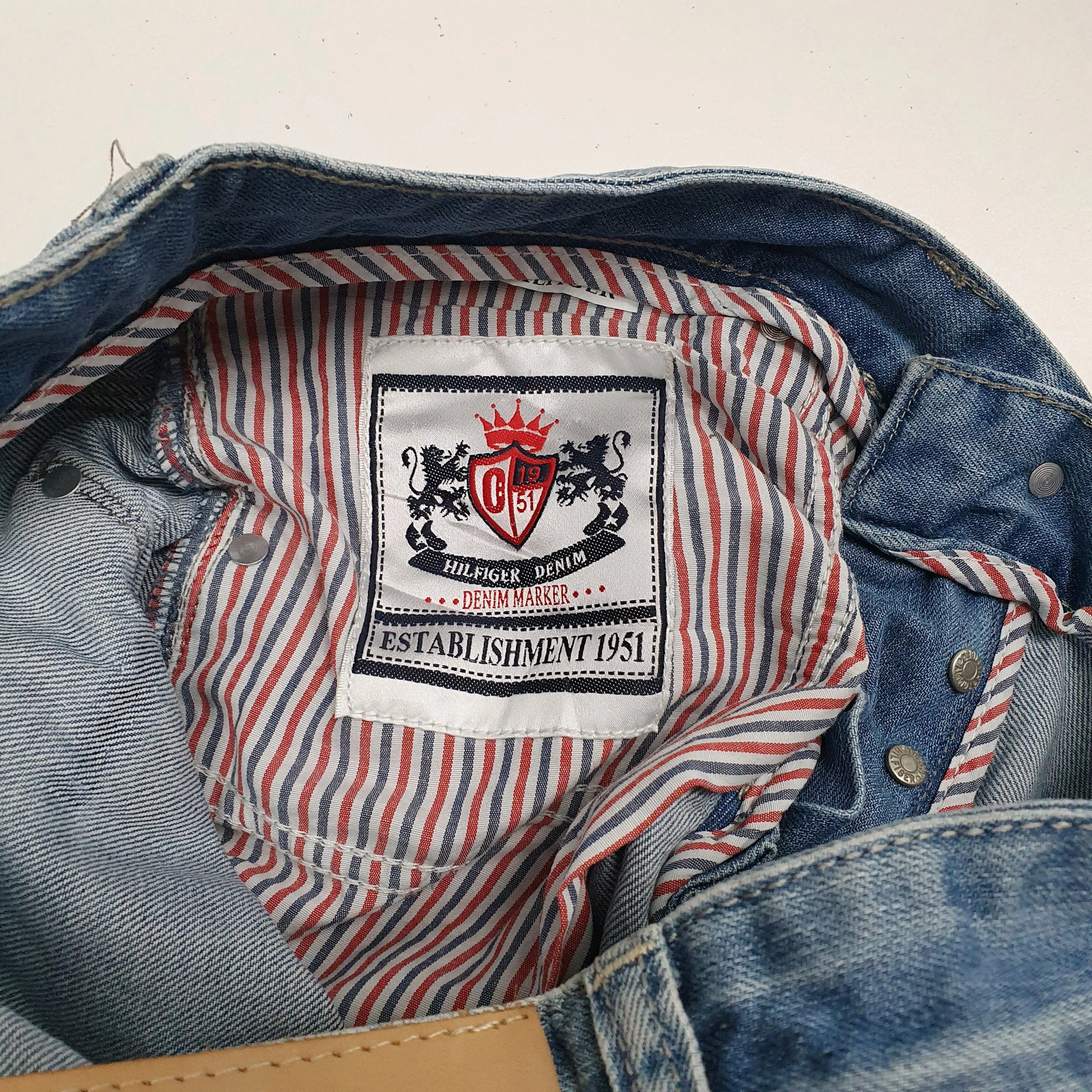 TOMMY HILFIGER Blue Denim Jeans Cotton Shorts Mens W32 image 3