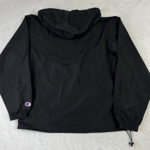 NC Tarheels Champion 1/2 Zip Hooded Long Sleeve Windbreaker Men XS Black - Picture 3 of 15