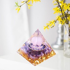 Sammlerstück Orgon Pyramide Energie Generator Edelstein Desktop Dekoration Pink