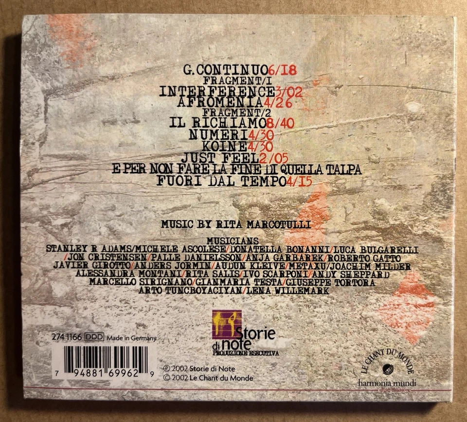 RITA MARCOTULLI - Koine CD Digipak 2002 Le Chant Du Monde Exc Cond! - image 2 of 2