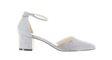 Benjamin Walk Womens Tegan Silver Ankle Strap Heels Size 9 (7723660)