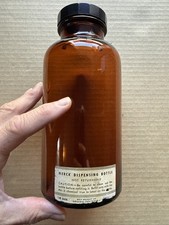 Vintage Merck Phamaceutical Apothecary Brown 16 Ounce Dispensing Bottle