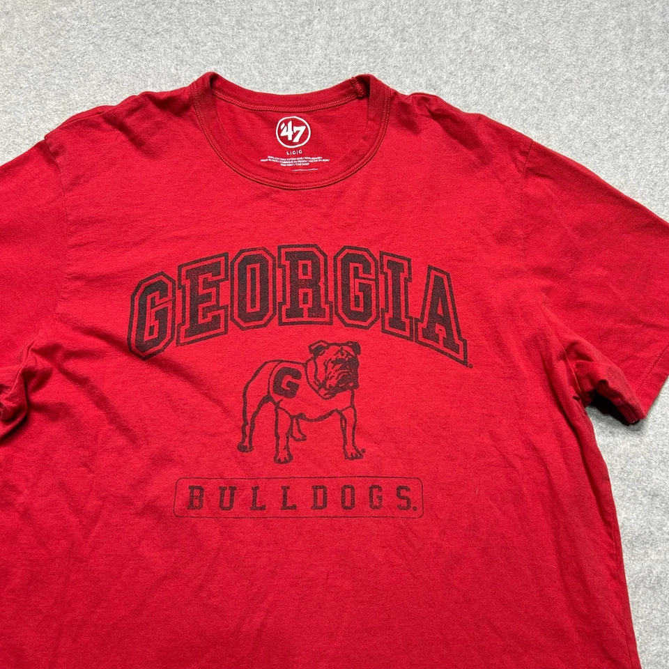 47 Brand Georgia Bulldogs Shirt Mens Large Red Graphic Print Football College - Image 2 of 4