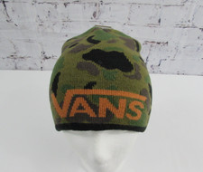 Vans Off The Wall Youth Kids O/S Green Camo Everts Reversible Knit Beanie Hat