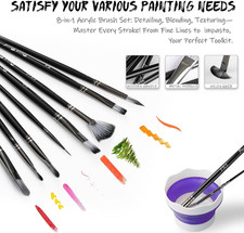 Acrylic Paint Set Kids Art Supplies Painting Kit With18 Paints 5 Canvas 8 Adults