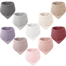 Muslin Baby Bibs 10 Pack Baby Bandana Drool Bibs 100 Cotton for Unisex Boys ...