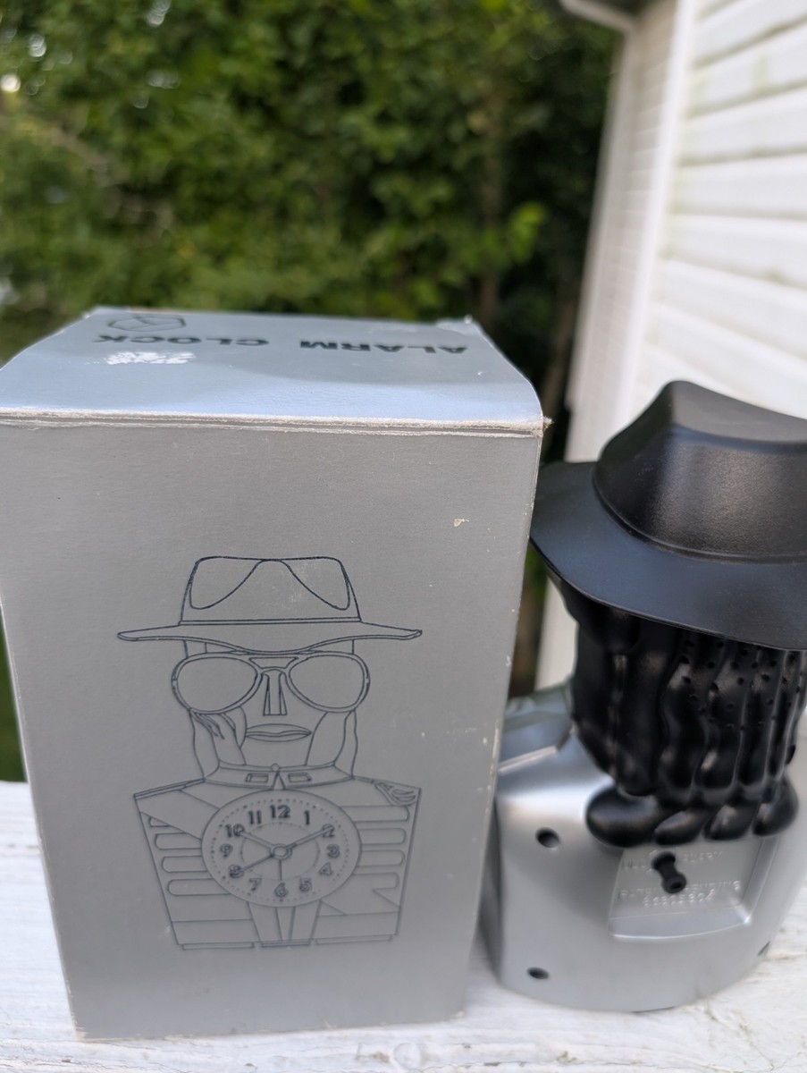 Vintage Michael Jackson Style Stylized Robot Alarm Clock, Silver W