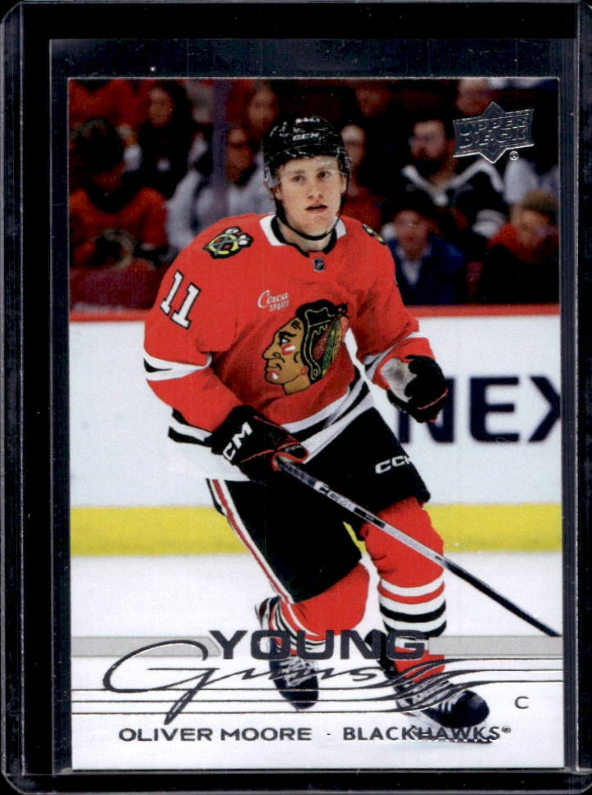 2025 Upper Deck Series 1 Oliver Moore Rookie Young Guns RC #216 Blackhawks