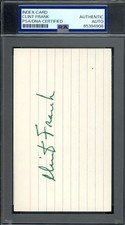 Clint Frank PSA DNA Coa Signed 3x5 Index Card Yale 1937 Heisman Autograph