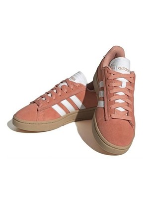 Adidas Grand Court Alpha Suede Gum Sole Low Top Sneakers Coral Pink, 10