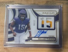 Dallas Turner 2024 Panini Immaculate /99 Rookie Patch Auto RPA On-Card Autograph