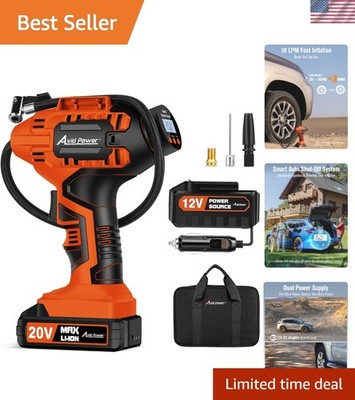 Avid Power Portable Tire Inflator 20V Cordless Air Compressor with Digital Gauge