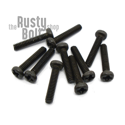 M2 x 10mm, Phillips Pan Head Screws, 10.9 Steel, Black
