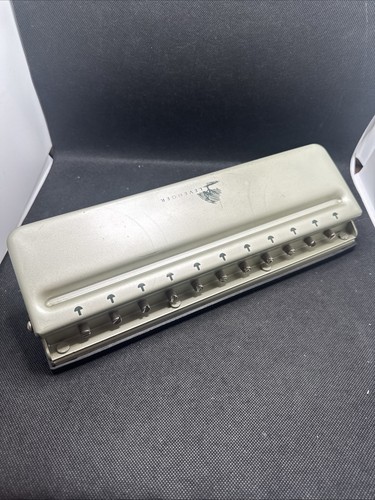 Levenger Circa Universal Desk Paper Hole Punch 11 Hole Adjustable Slide - Office