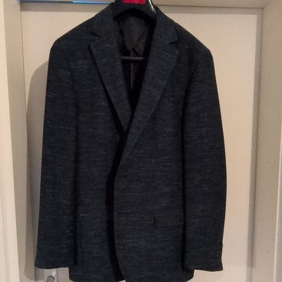 Lagerfeld Herren Sport Sakko/Blazer Blau Gr. 52 Schurwolle Leinen Baumwolle