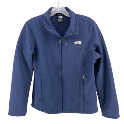 The North Face Windwall Softshell Jacket Womens M Navy Blue Zip Fleece Lined