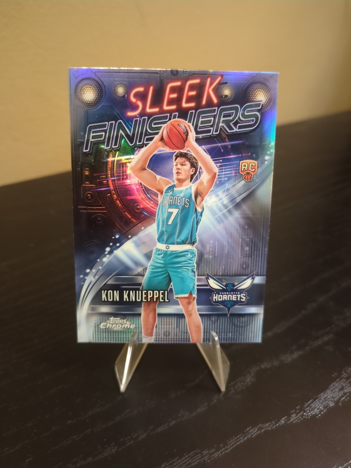 2025-26 Topps Chrome NBA Sleek Finishers Refractor Kon Knueppel RC Charlotte