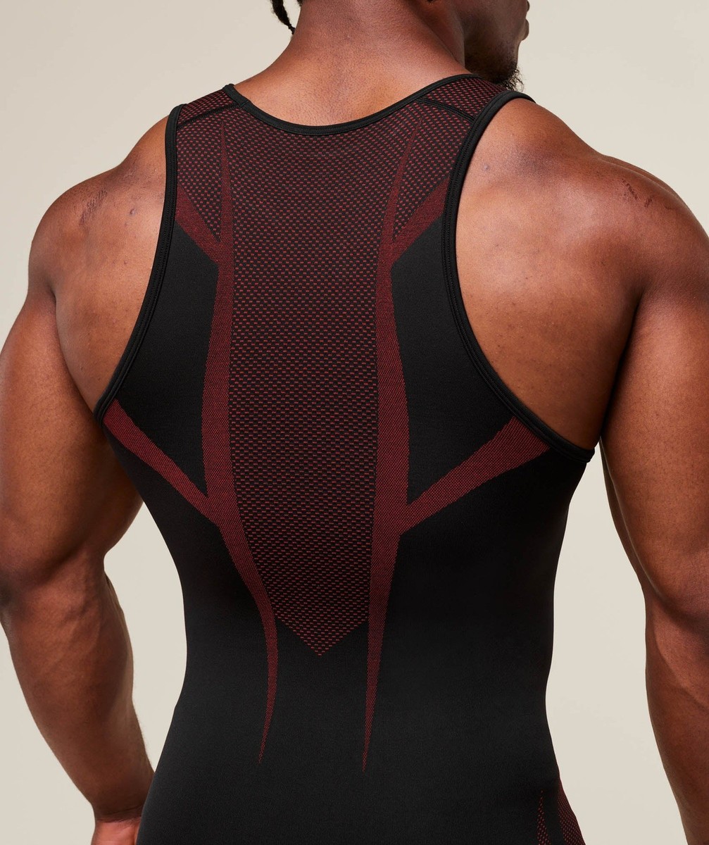 Gymshark Onyx 5.0 Seamless Singlet Black/Carmine Red Medium | eBay