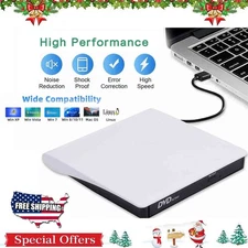 Slim External USB 3.0 DVD CD RW Writer Drive Reader Player For Laptop