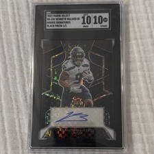 2022 Panini Select Kenneth Walker III Rookie Black Prizm 1/1 SGC 10 Auto