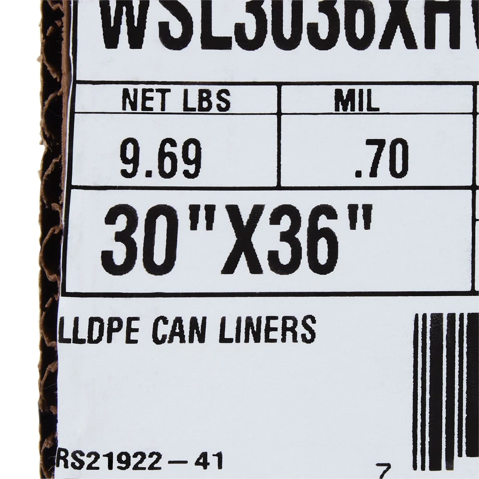 Bolsa de basura McKesson extra resistente 30 X 36" 30 gal. Caja de 200 0,70 mil Foto 2 de 4