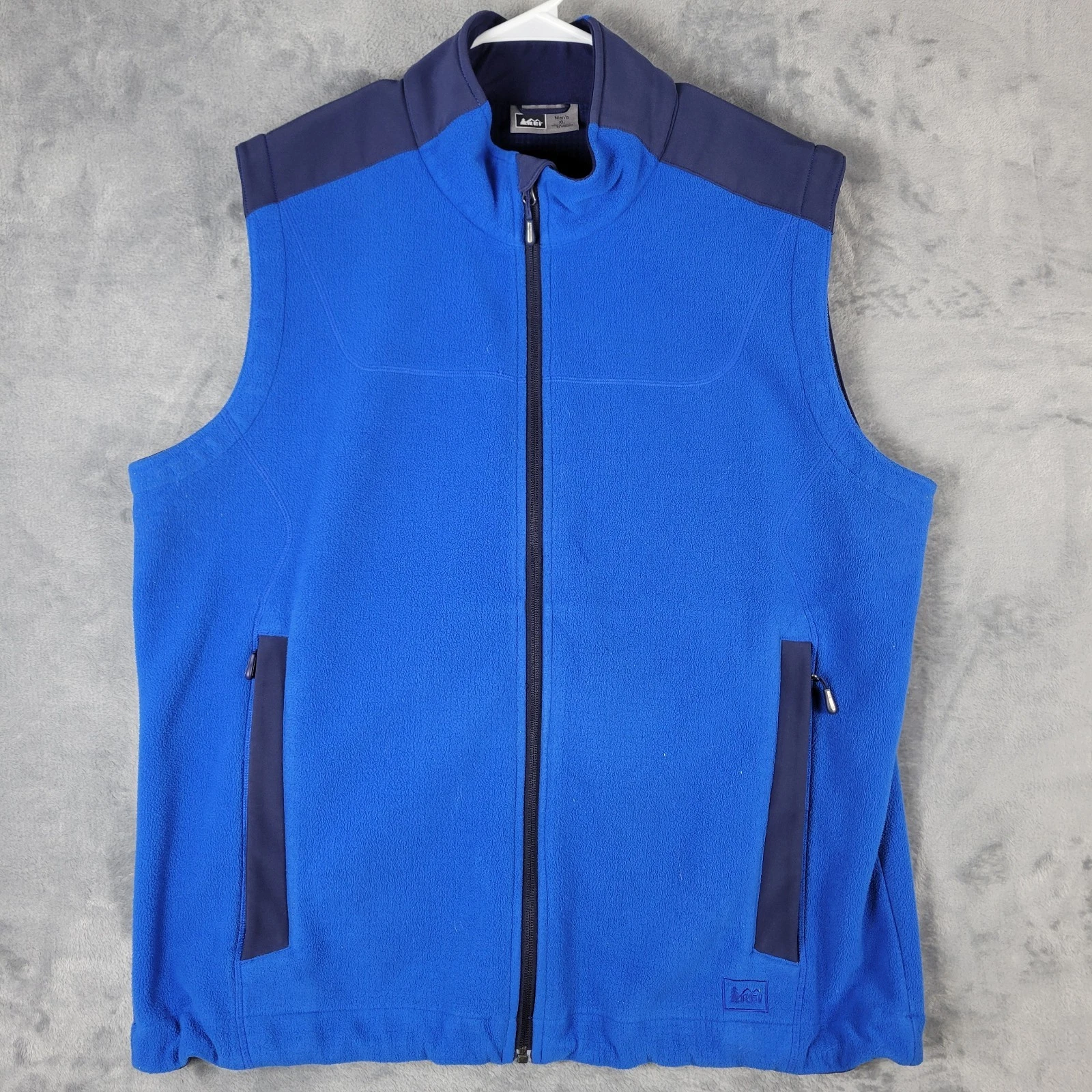 REI Vest Mens Size XL Full Zip Fleece Lined Blue Outdoor Hiking May 2013