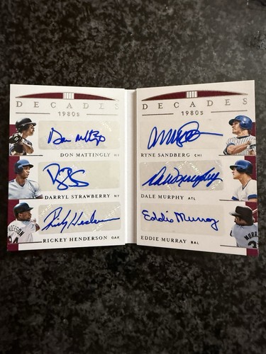 2019 Panini National Treasures Baseball Decades Booklet 1980's #/5 6 Auto's