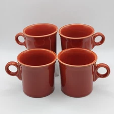 🔥 4 Fiestaware PAPRIKA Ring Coffee Mugs Fiesta Tom & Jerry Mug Retired HLC