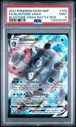 2021 POKEMON SWSH BLACK STAR PROMO #103 FULL ART/BLASTOISE VMAX PSA 9